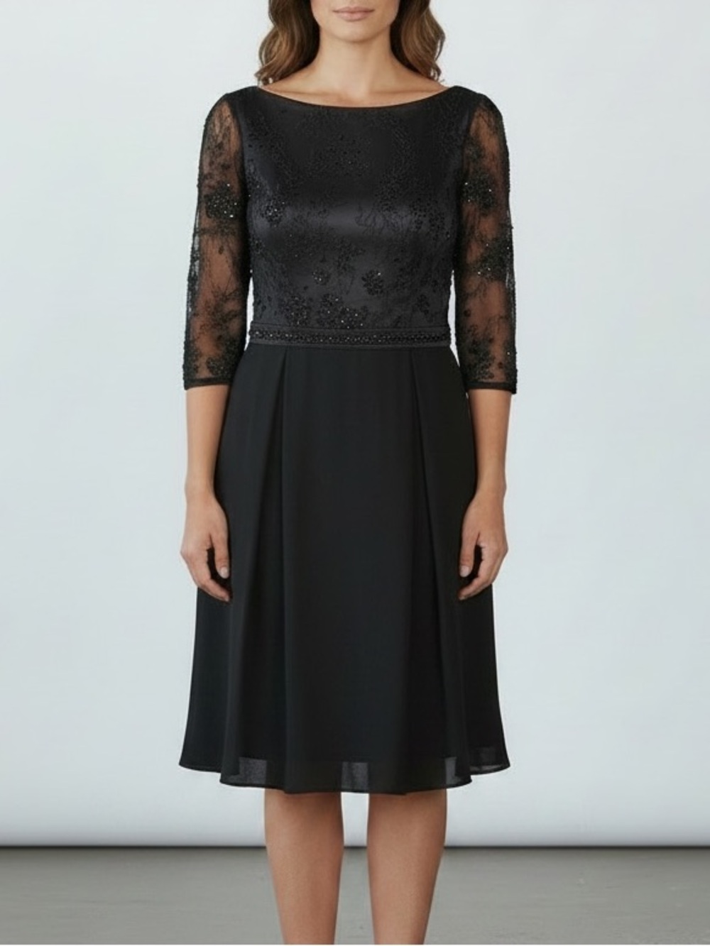Sophisticated Black Long Sleeve Gown